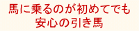 馬に乗るのが初めてでも 安心の引き馬