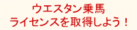 ウエスタン乗馬 ライセンスを取得しよう！